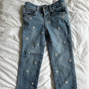 Cat & Jack Blue Jeans with Floral Accents
